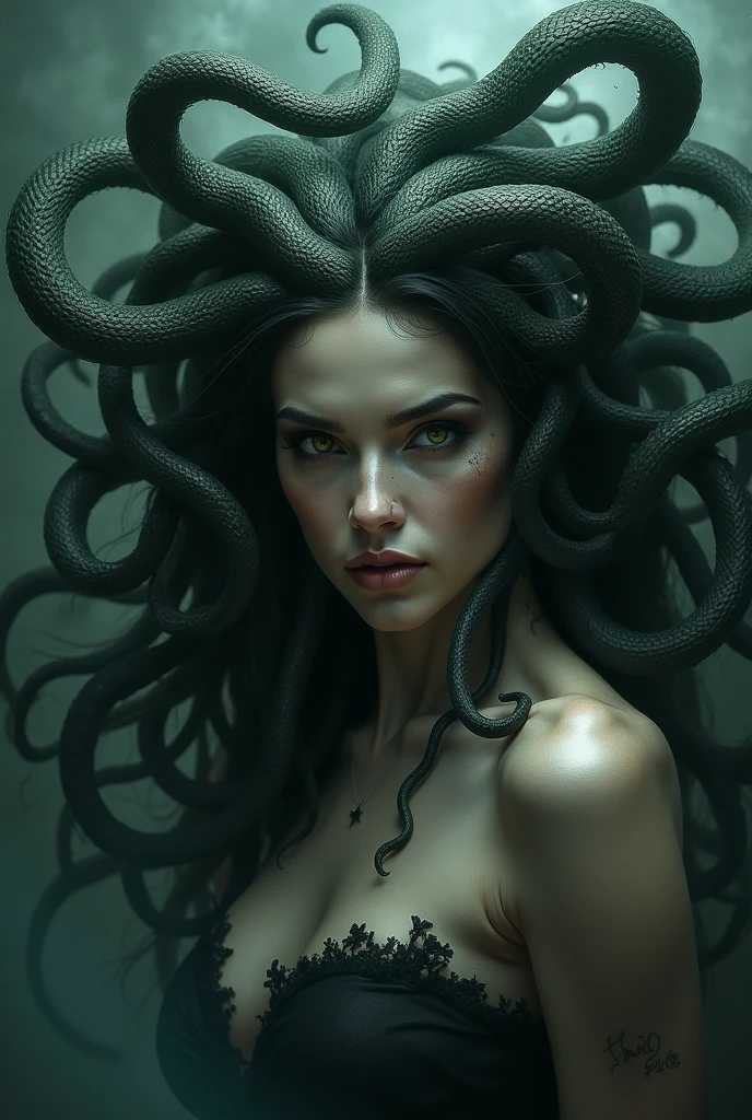 Medusa, night full moon