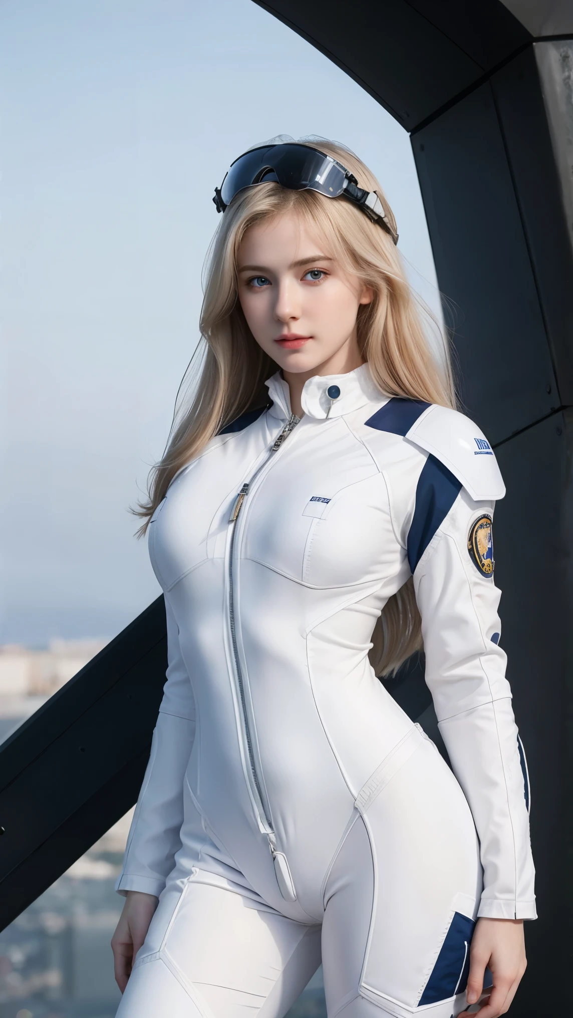 (Overhead view),dynamic angle,ultra-detailed, illustration, close-up, straight on, 1girl, 
 ((souryuu asuka langley, interface headset, red bodysuit:1.4, blonde)),Her eyes shone like dreamy stars,(glowing eyes:1.233),(beautiful and detailed eyes:1.1),(expressionless,closed mouth),(standing), 
(mechanic room with toolsand spaceship windowin a white SPACESHIP),
(night:1.2),dreamy, [[delicate fingers and hands:0.55]::0.85],(detail fingers),