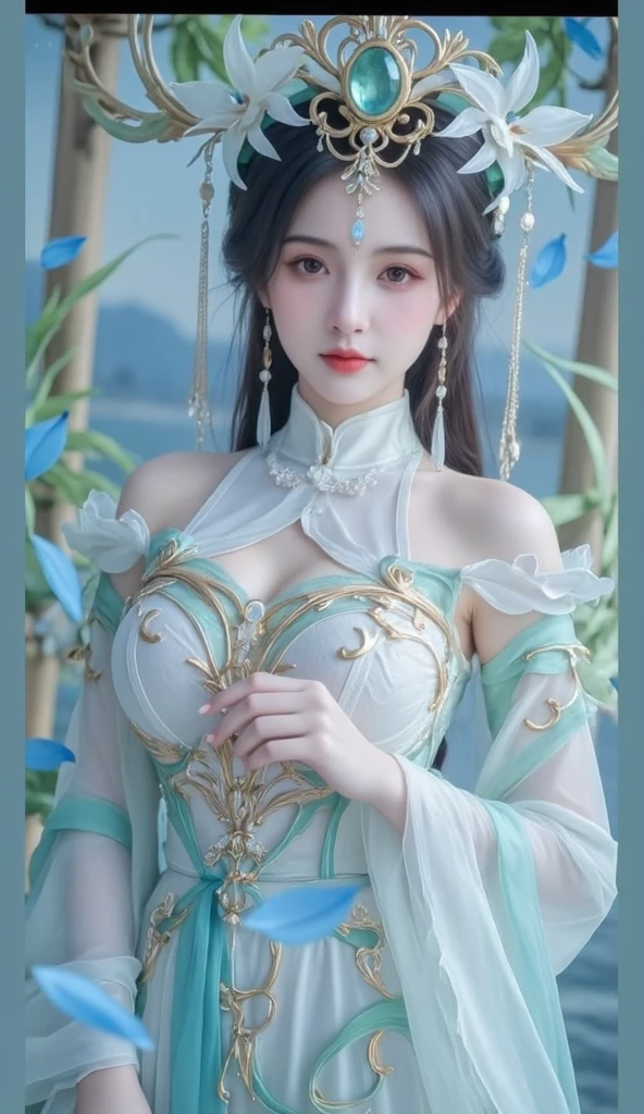 1girl, black hair, green eyes, high quality, ultra detailed, masterpiece, realistic
