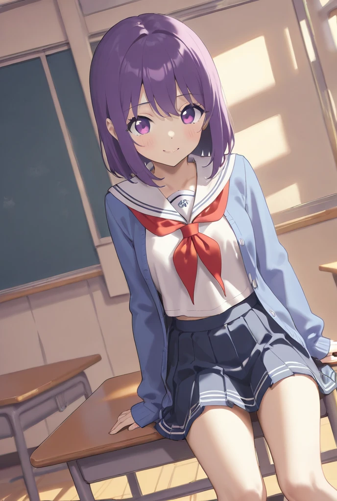 score_9, score_8_up, score_7_up, score_6_up, rating_safe, source_anime, best quality, masterpiece, detailed background, detailed eyes, park, sitting on picnic blanket, sitting on legs, from above view, <lora:kouzuki-mio-xl-05:1>, kouzuki mio, purple hair, blue eyes, small breasts, school uniform, red_uniform_bow, red skirt, white stockings, green notebook, open mouth, smile,