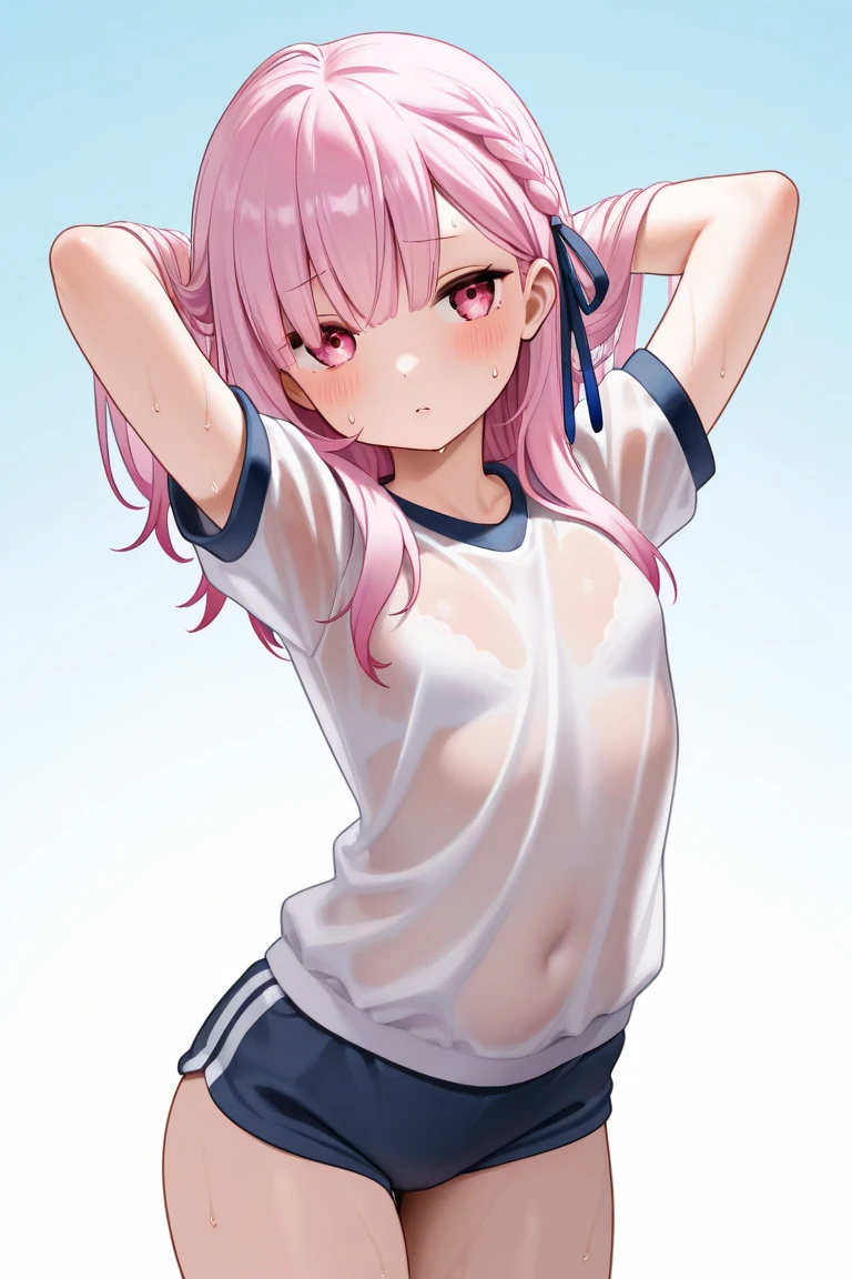 hoshino_\(blue_archive\), nsfw, masterpiece, 1 girl, ((topless)), intricately detailed, navel, necklace, pink hair, white skirt, smiling, extremely detailed, heterochromia, bare stomach, sweaty, beautiful face, sleepy, small , flat chest, park, halo, bare shoulders, nipplesng tennis, sleepy, open mouth, blushing, tennis court, visor hat, sweaty, gold course, arched back, standing, long hair, slim body, ponytail, 1 fang, sweaty