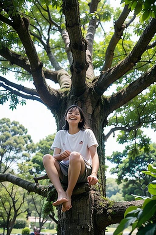 There was a little girl sitting in a tree with a frisbee, on trees, Sit on a tree, in a tree house, Climbing a tree, Sitting on a tree, in jungle forest, in jungle forest !!!, in jungle, In the jungle, leaping from babaob tree, in a jungle environment, in a tropical forest, in jungle