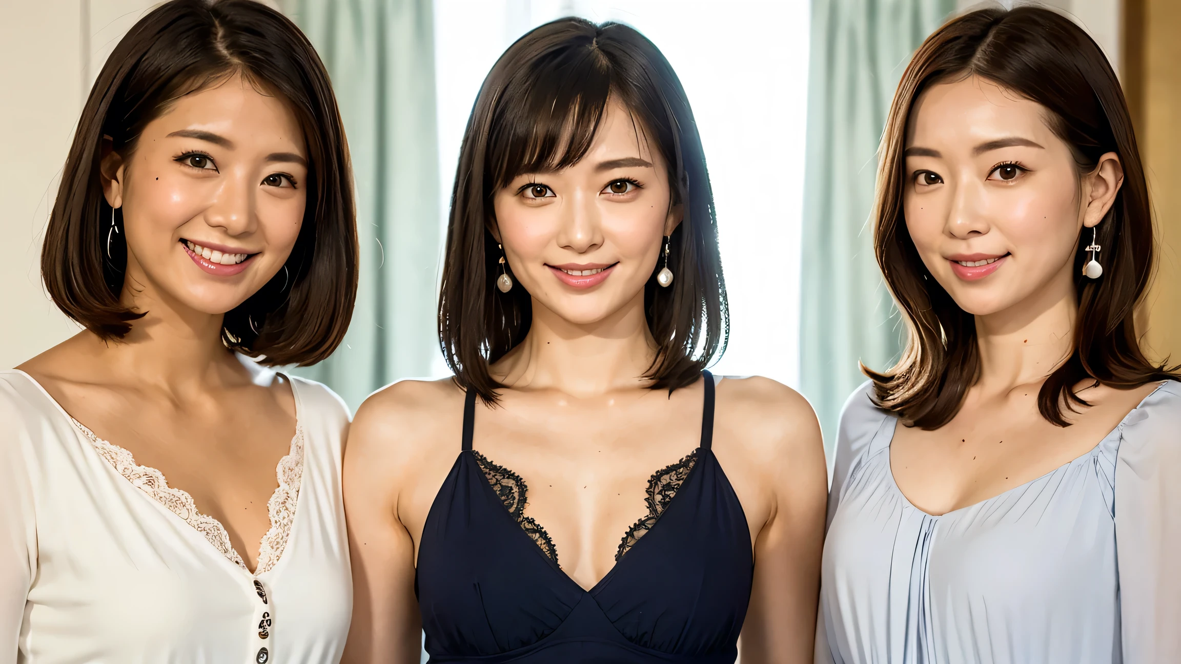 ((Snapshots of everyday life, Clear photos, Take a full-body photo:1.4)),
(In a tight cheerleading uniform:1.8),
(No bra, The shape of the nipples is visible,Ample cleavage,Beautiful thighs,Ultra-detailed skin,Small pores in the skin:1.4),

((Stand with good posture, Her breasts are touching my thighs, Her body is incredibly beautiful and stylish, :1.5)),
((Showing nipples, She has a joyful look on her face:1.8)),

((32 years old, Beautiful sister, Naughty lips, Sexy body, Body facing forward, Please spread your legs a little:1.4)),
((Small breasts, Flat Chest, chest is slightly drooping:1.2)),
((Large bedroom, In front of a large mirror, Spotlight:1.4)),

Eye focus, Narrow shoulders, Beautiful clavicle, Thin arms, Thin legs, The back of the hand is beautiful and feminine, Slim figure, Soft belly, Tight waist, Highly detailed face, super detailed breasts, Ultra-detailed skin, Fair skin, Shiny skin, 
Ultra-detailed lips, Fuller lips, Thick and soft lips, Glossy pink lips,
Blushing, White teeth, blue eyes,
Beautiful actress makeup, Make-up, Pink lipstick,
Dark brown hair, Delicate and soft hair, (Put your hair up, Fluffy short bob, ponytail:1.2), (Sweep your bangs to the side:1.2),
(Stylish earrings,necklace:1.2),
