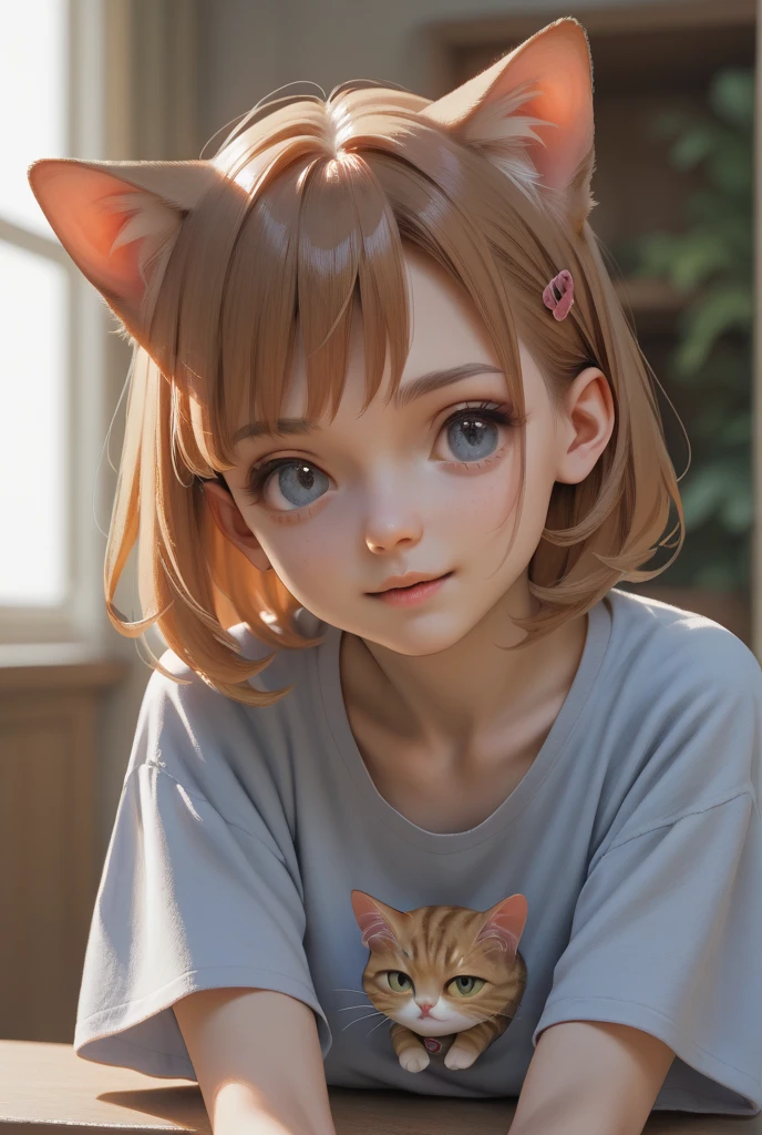 hair bobbles, wince, longeyelashes, solid circle eyes, fake animal ears, light smile, ear blush, fang, Surrealism, drop shadow, anaglyph, stereogram, tachi-e, pov, atmospheric perspective, Hyperrealism, ray tracing, drop shadow, 8k, super detail, ccurate, best quality, UHD, masterpiece, high details, best quality --auto