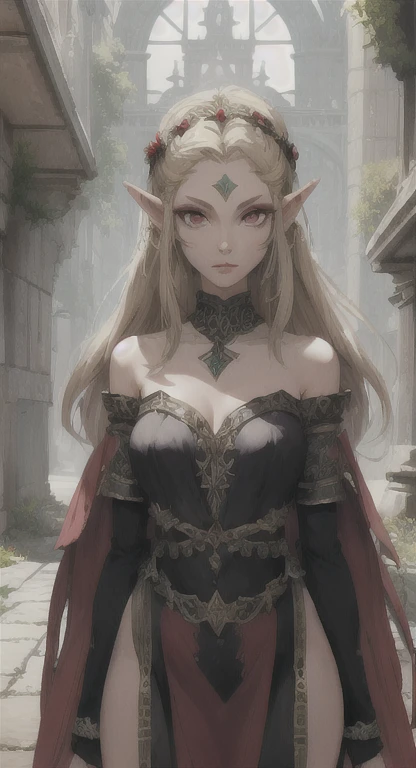 masterpiece, best quality, ultra-detailed, ultra high res, high quality, intricate details, Volumatic light, breasts, sexy, cleavage, revealing clothes, long wide gown elegant ball dress , erotic, 1 girl, skindentation, seductive, submissive, lustrous face, elf, blonde hair, mature, realistic, slim, fit figure, (mature female), vibrant face, beautiful, elegant, shiny skin, pretty delicate face, (female), perfect eyes, (hyperdefined),(inked-art), complex lighting,(flat colors),ultradetailed,absurdres,(atmosphere), sexy, symbol-shaped pupils, space goddess, galaxy, light particles, light rays, wallpaper, high contrast, colorful, elf ears