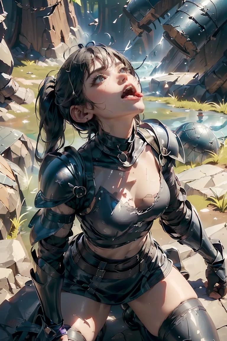 Dragon Warrior、Tattered armor、actionpose、undergarment、