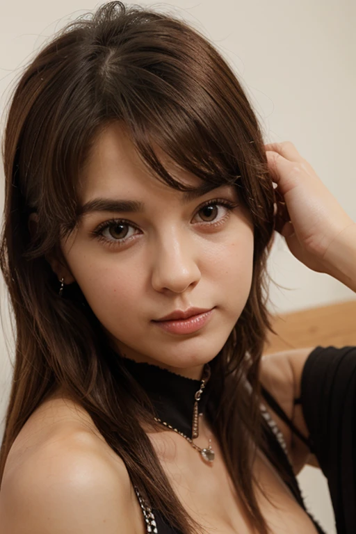 (bc:1.2)Beautiful cafe worker, (best quality,4k,8k,highres,masterpiece:1.2)gorgeous eyes with a hint of playfulness, (ultra-detailed)exquisite facial features, (realistic,photorealistic,photo-realistic:1.37)charming smile with a touch of mystery, (physically-based rendering)vibrant and flawless skin, (medium)styled with a mix of oil painting and contemporary illustration techniques. She has (extremely detailed eyes and face)captivating detailed eyes, with long, fluttering eyelashes that convey depth and tenderness.
The dog ears on top of her head are (medium)meticulously crafted with lifelike textures, highlighting their cute and fluffy appearance. Her (ultra-detailed,dog tail)fluffy dog tail sways gently as she moves. She has a (dog snout)dog snout that brings innocence and friendliness to her overall look.
The (vivid colors)color scheme of the surroundings combines warm tones and vibrant hues to create a cozy and inviting atmosphere. The cafe is filled with (sharp focus)sharp focus and (bokeh)softly blurred backgrounds, emphasizing the main subject. The walls are adorned with (ultra-fine painting)artworks depicting abstract shapes and patterns.
She wears a stylish (professional)apron with pockets, embroidered with floral patterns, and a matching outfit that complements the overall aesthetic. Her (vivid colors and sharp shadows and highlights)colorful hair is tied up in a loose bun, decorated with delicate flowers.
Next to her, a (medium-sized)friendly dog sits, with (sharp focus)clear eyes filled with warmth and loyalty. Its (extremely detailed,dog fur)dense fur is textured in a way that captures the essence of its breed. It has (sharp focus)well-defined paws, each carefully crafted and placed in a relaxed position.
The lighting in the cafe is soft and warm, accentuating the cozy and inviting atmosphere. The sunlight peeks through the window, casting gentle rays of (studio lighting)light on the cafe worker's perfect breast full nude