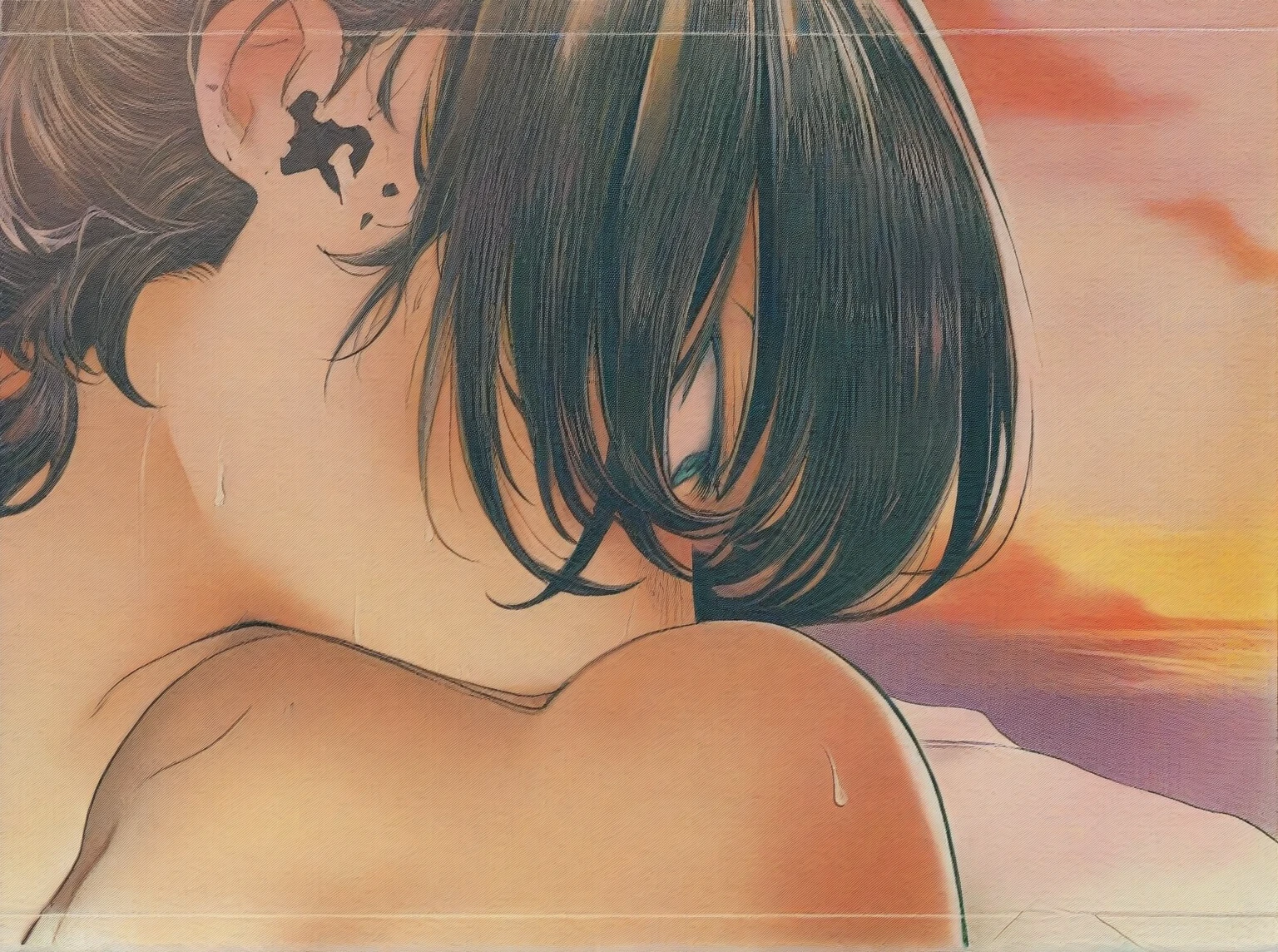 NSFW, masterpiece,Highest quality,Ultra-detailed,Realistic,clear、Missionary sex,Intense movement、Ecstasy face