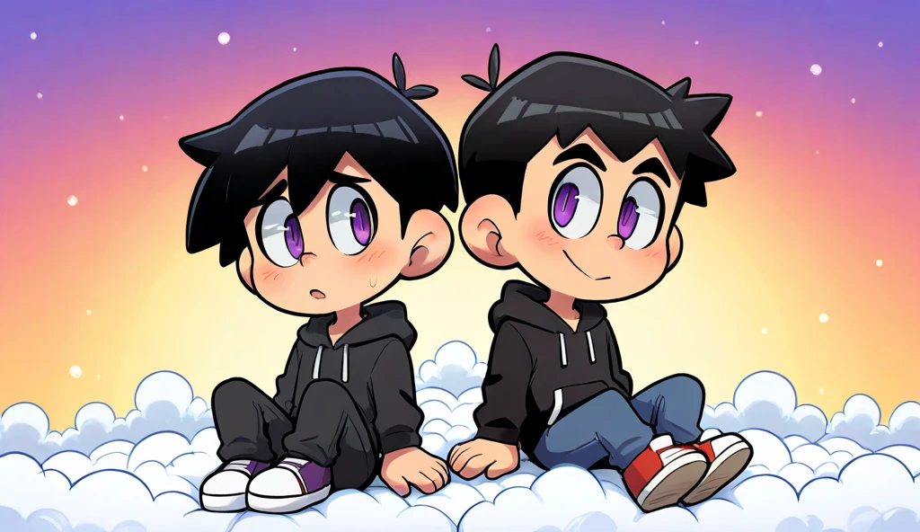handsome anime boy, beautiful blue eyes like diamonds, hair blue like the sea, his face carved by the angels themselves, a black leather jacket, a pair of jeans, pure black leather shoes, naked showing his penis, normal size, a beautiful and bright smile, no furry, very cute gay nudes, kiss.