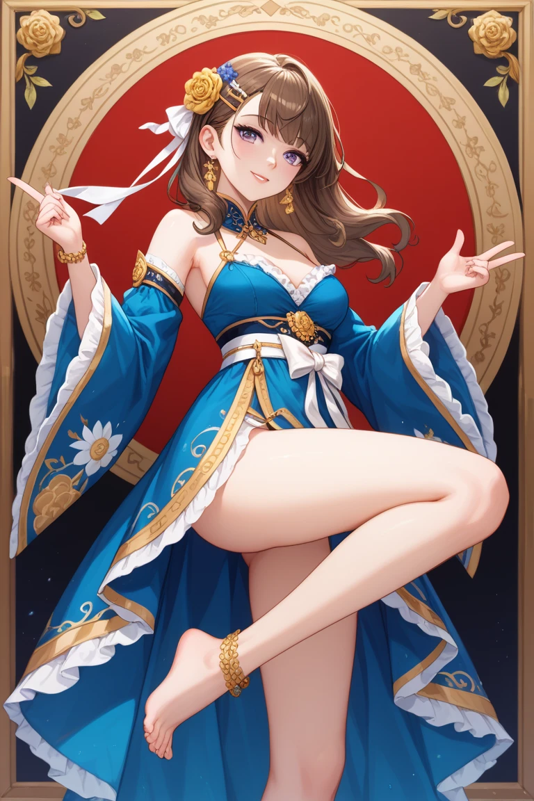 (masterpiece)、(highest quality)、((Super detailed))、(super delicate)、naughty chinese princess、Pastel colors hair、beautiful breasts、gorgeous castle、Fantastic starry sky、aurora