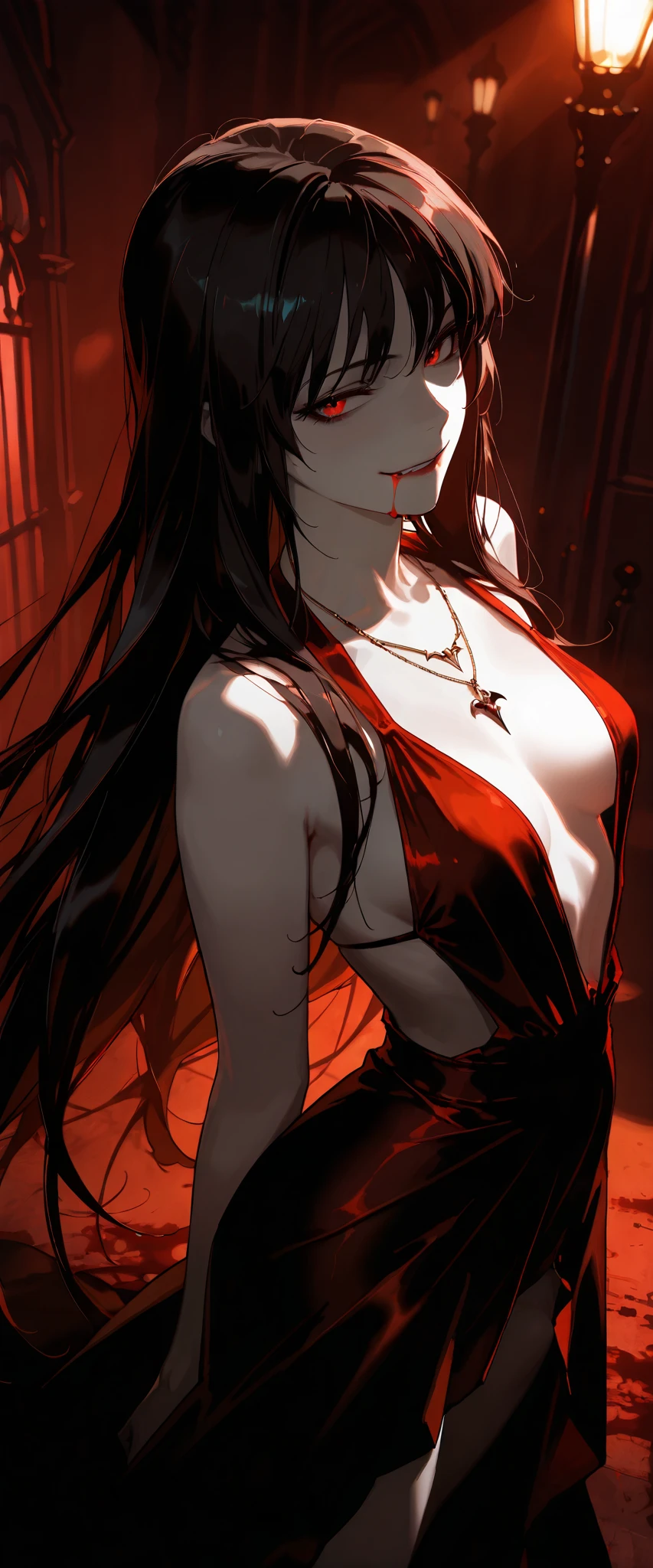 solo, 1girl, realistic, Inside the viscera, Red black background, drowning, Dead eyes, dark eyes, Disheveled hair, messy hair, long hair, Gloomy and dark atmosphere, glitters, sad expression, Slender body, Small breasts, A girl exists in the dark red liquid, under dark red water, underwater, Red-black in the water