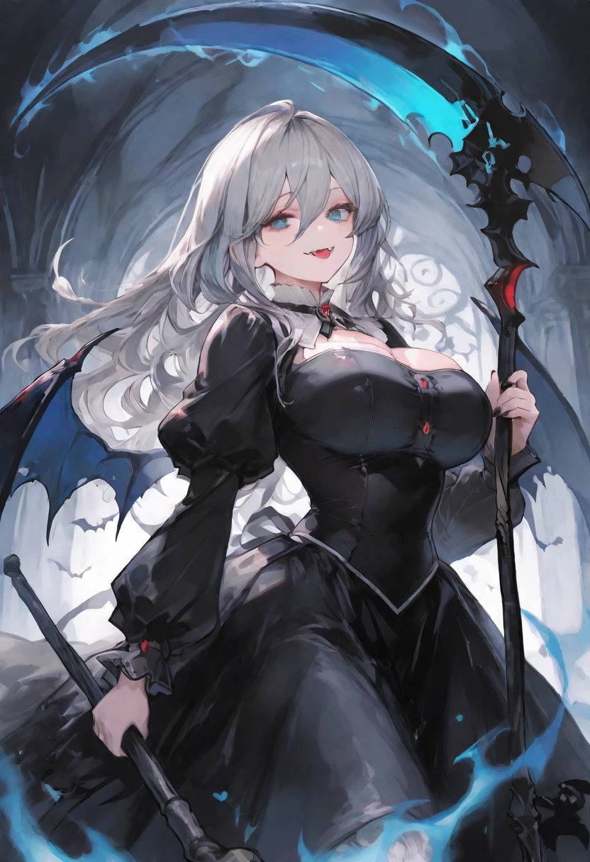 His chest was covered in blood、Anime girl with blood dripping from her chest, gapmoe Yandere grimdark, Devil anime girl, Shatia Bradfren, Bad guy anime 8k, Yandere intricate, portrait gapmoe Yandere grimdark, Vampire Girl, bloody + Concept Art, Yandere, Anime style 4k, Detailed digital anime art,Devil Wings, Gothic girl anime long skirt,Red Moon,castle
