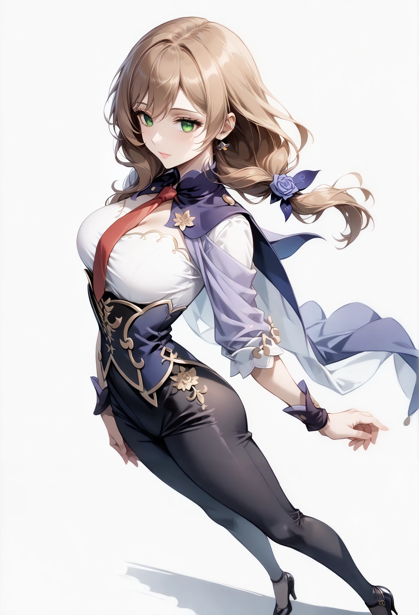 score_9, score_8_up, score_7_up, source_anime, 4K,perfect fingers,(perfect hands, perfect anatomy),prefect lighting, very aesthetic, intricate details,highly detailed background, masterpiece, high quality, best quality,
1girl,Solo,lisaminci, lisa minci, brown hair, green eyes, long hair, low tied hair, large breasts,,
wearing ((suit and tie with a red tie on her neck, )),,
empty eyes, solo, full body, (feature large highlight:1.4), ( cowboy shot:1.4),(arched back:1.4), on back,One Girl, ((White plain background:1.5)) , ((High Angle View:1.4)), ((Side Angle View:1.5)),