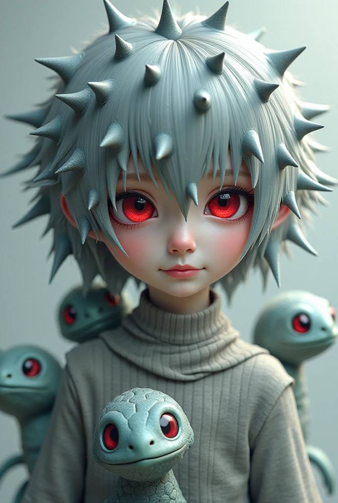 (best quality:1.2),ultra-light clay, clay, pottery, rough knitted texture, distressed, dirty, mineral pigments, 3D clay sculpture art, clay sculpture, rough surface, (1boy, earrings, jewelry, male focus, piercing, red eyes, sandals, solo, tattoo)