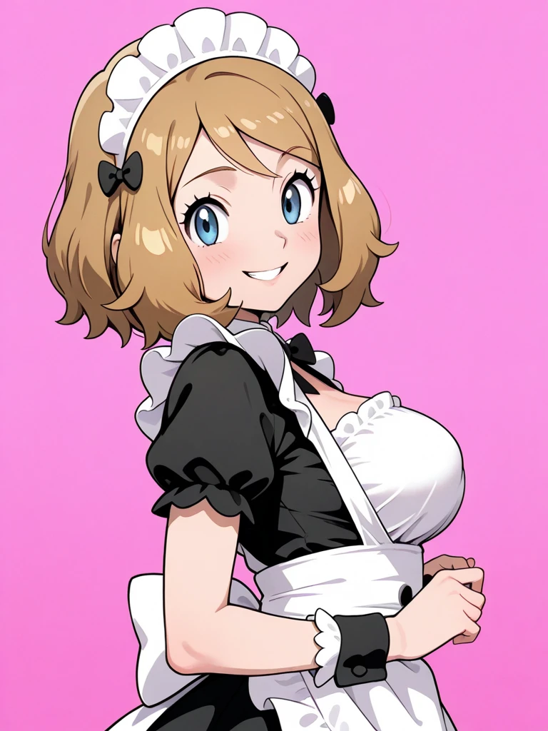 G-Cup masterpiece highest quality High resolution Blonde uniform student Show off your breasts cute Momoi Saiba smile A slightly open mouth Light in your eyes Eye highlights tits bra