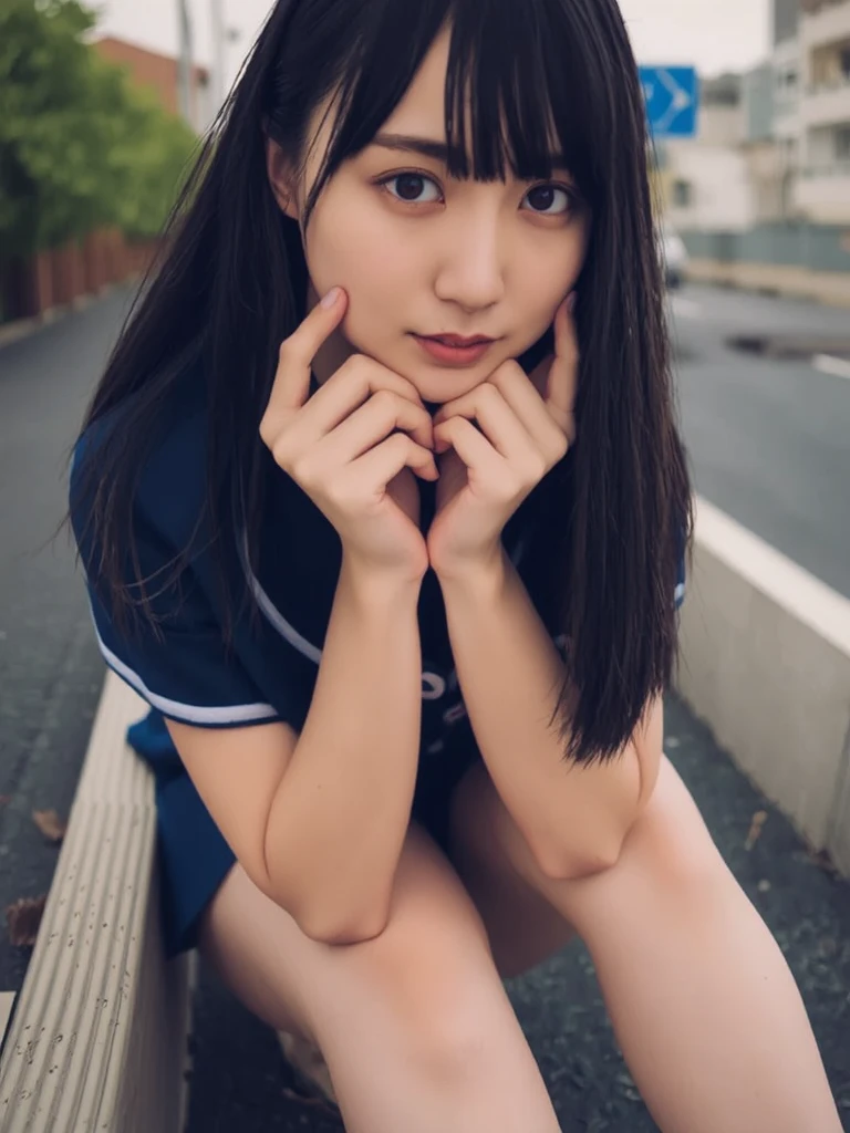 highest quality, Ultra-high resolution, Highly detailed skin, Physically Based Rendering,(shirt with wide open chest、mini skirt),((from below))) ,(((The young face of a 14 year old,Japan Schoolgirls、Place both hands on the ground、Topless leaning forward,No bra)))(((panty shot.showing panties,squatting,open legs wide)))Small breasts, I can see the nipples too, from the front,))),(Japanese school girl uniform),(Blurred Background:1.2), (Cleavage), (Show me her white panties)Long black hair, open chest shirt