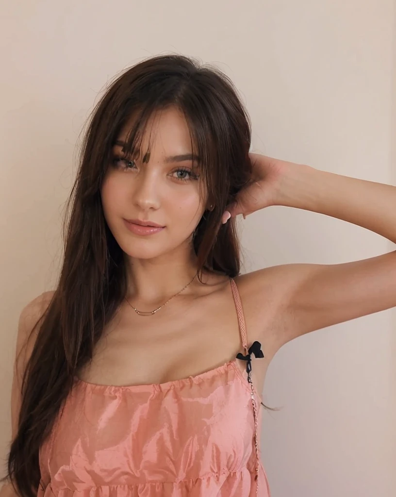 18 year old polish Instagram model, brunette hair, hazel eyes,