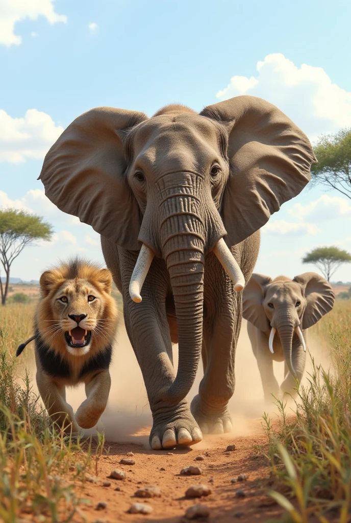 Animal's gathering without elephant and lion