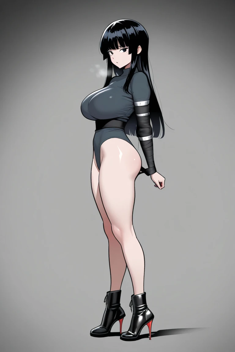 masterpiece, best quality,1girl, ((young girl)), shiny skin, (thin waist), ((curvy)), ((wide hips)), ((small size)), hot, soft natural lighting, reflections, bright illuminations, upper body, back naked, big long black hair, tomoko, sexy, slim figure, Detailed green eyes, Detailed face, Detailed eyes, tomoko kuroki, watamote,