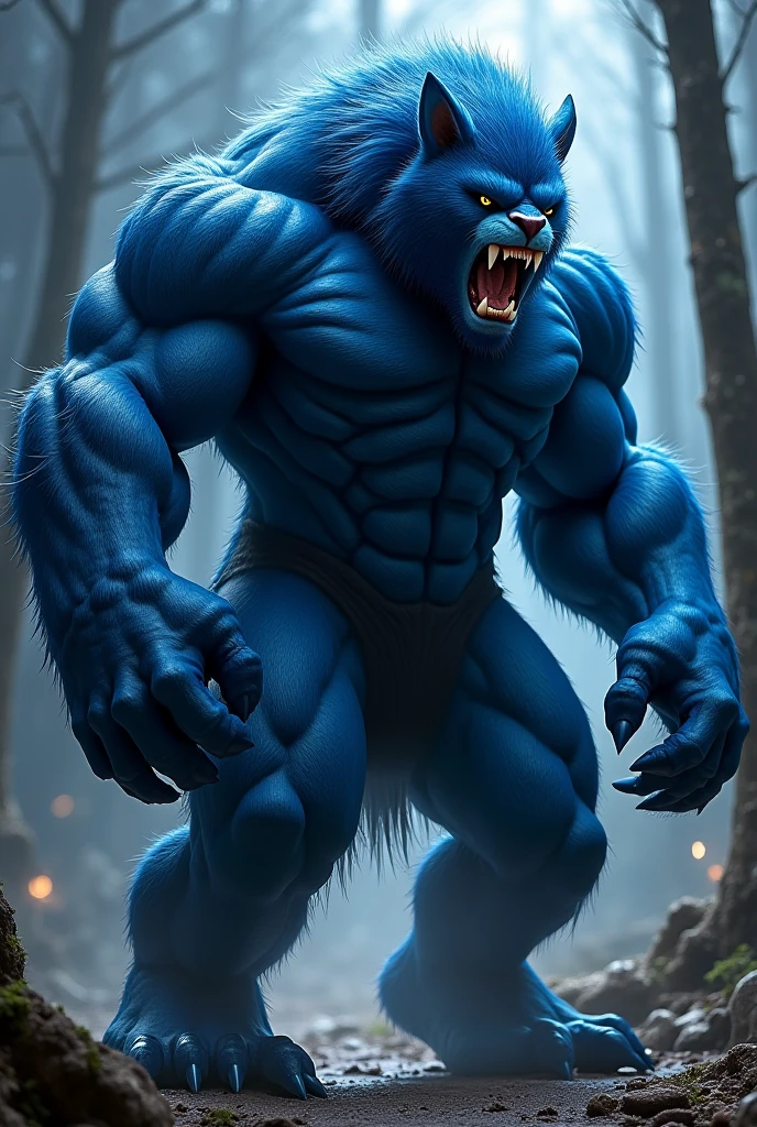 blue beast that overwhelmed with power
