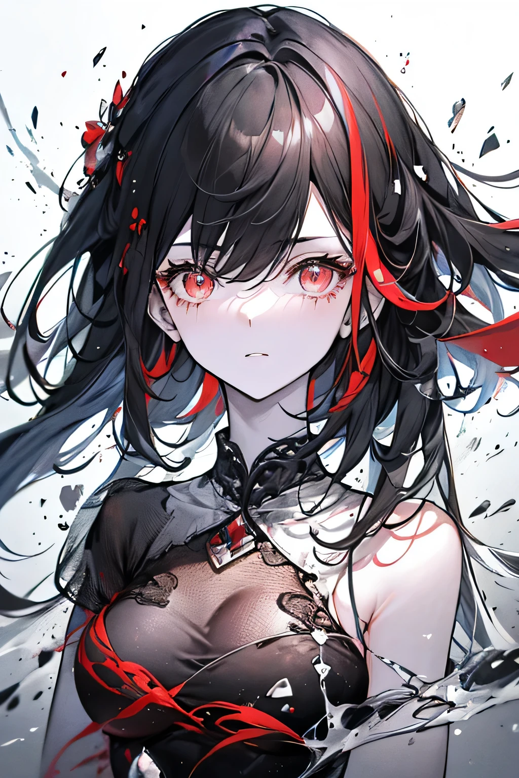 8K、masterpiece、highest quality、highest level、best image quality、draw with black ink on white paper、ink style drawing、black and white、Flashy girls in modern Shibuya、Pen strokes are very detailed and dynamic、Expressing shadows with precise lines、delicate and accurate expression、modern art、stroke style、artistic expression、great technique、red black hair