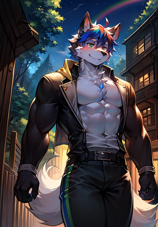 Gray wolf orcs,male,dark_fantasy, Cyberpunk, (Fang Tian Hua Ji), 1 person, Mechanical wonder, The presence, Cybernetic Guardian, grace,strong,temple