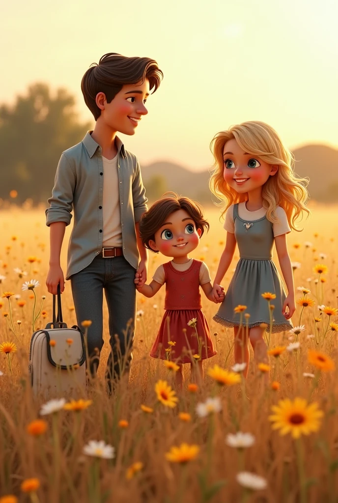 Twin girls with one hansome boy