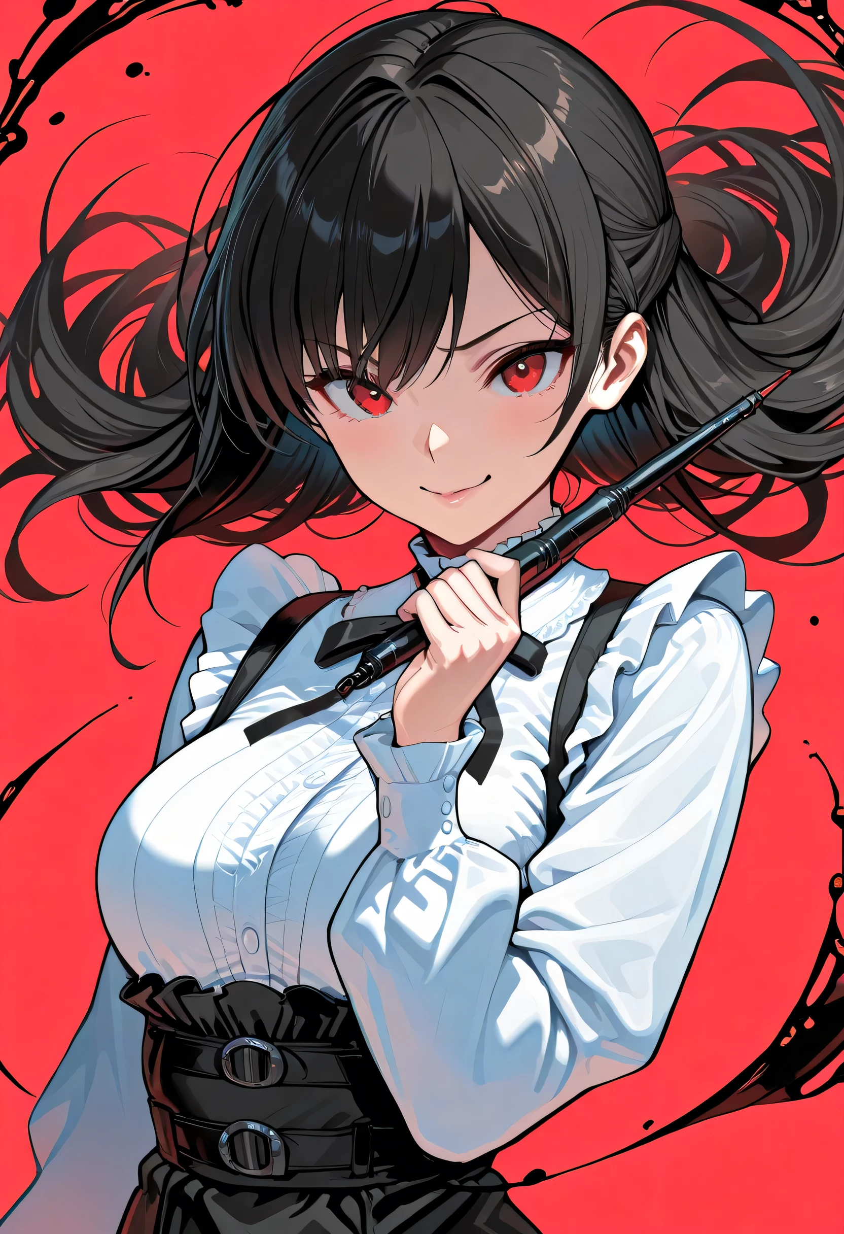 8K, masterpiece, ultra-high quality, hyper-detailed, intricate pen strokes, dynamic ink style, black ink on solid red background, monochrome illustration with striking contrast, precise and expressive linework, dramatic lighting, masterful shading using hatching and cross-hatching techniques, refined and delicate expression, modern art with a contemporary flair, bold and fluid strokes, artistic depth, expert craftsmanship, highly detailed composition, flashy and stylish girls in bustling modern Shibuya, fashionable urban outfits, dynamic poses with a sense of motion, flowing hair and fabric, striking red and black hair, visually captivating design with a powerful color contrast