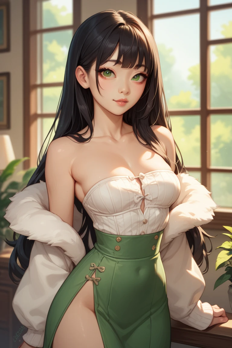 Zelda, cabello amarillo, vampiro, sueter celeste y verde, bragas, armpits, ojos azules, cabello en cola, panties, vestido verde, hermosa princesa, ombligo, bragas.