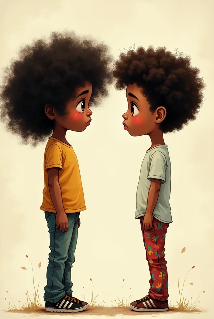 As long as skin color is more important than the brightness of the eyes, there will be war. simple drawing