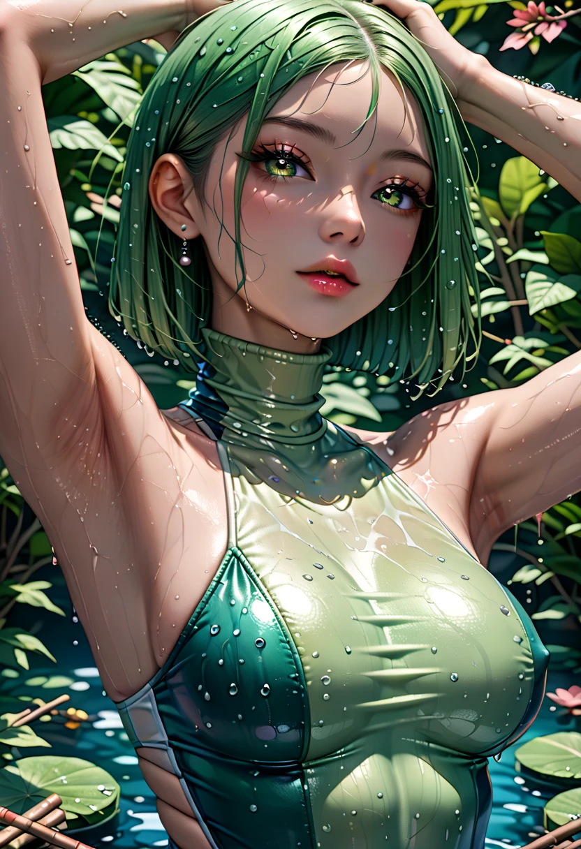 Girl Youku anchor,(((1girll))),((Very cute beautiful girl with green curly hair)),
Watching from behind,Back view,Persona diagram
(short breasts:1.4),big assa,(((Green curls:1.35,Very curly hair,Colored inner hair,Ear breathing,Short hair))),(((Green_Eyes:1.3))),intricately detailed eyes,Beautiful detailed eyes,Symmetrical eyes,Big eyes:1.3,((Fat)),(((Glossy glossy skin:1.5,Bright Skin: 1.5,dark tanned skin,Shiny skin,very shiny skin,shining body,plastic glitter skin,exaggerated shiny skin,brightskin,Wet legs))),Detailed body,(Detailed face),One Punch Man Tornado
Lovely,slutty,Seductive,Erotic,(((NSFW))),
zettai ryouiki,Clothing that exposes,show skin,((rave mini-skirt,visible thong straps,White loose vest,Decorated with anime art prints)),((Wet clothes,intricate outfits,intricate clothes)),
(Dynamic pose:1.0),Embarrassed,(Buttock display,Scale to fit the dimensions,Rule of thirds),Close-up of buttocks
Cyberpunk night by the sea, There are bright neon lights and dark storm clouds and puddles, scenery:1.25,
artsy photography,(photography of:SLDR),A high resolution, Sharp focus, (Ultra detailed, Extremely detailed), (realistic artwork:1.37),(Extremely detailed Cg Unity 8K wallpaper),((Synthetic wave background theme)),(((Vibrant colors))),(intricate background),(Masterpiece),(Best quality),