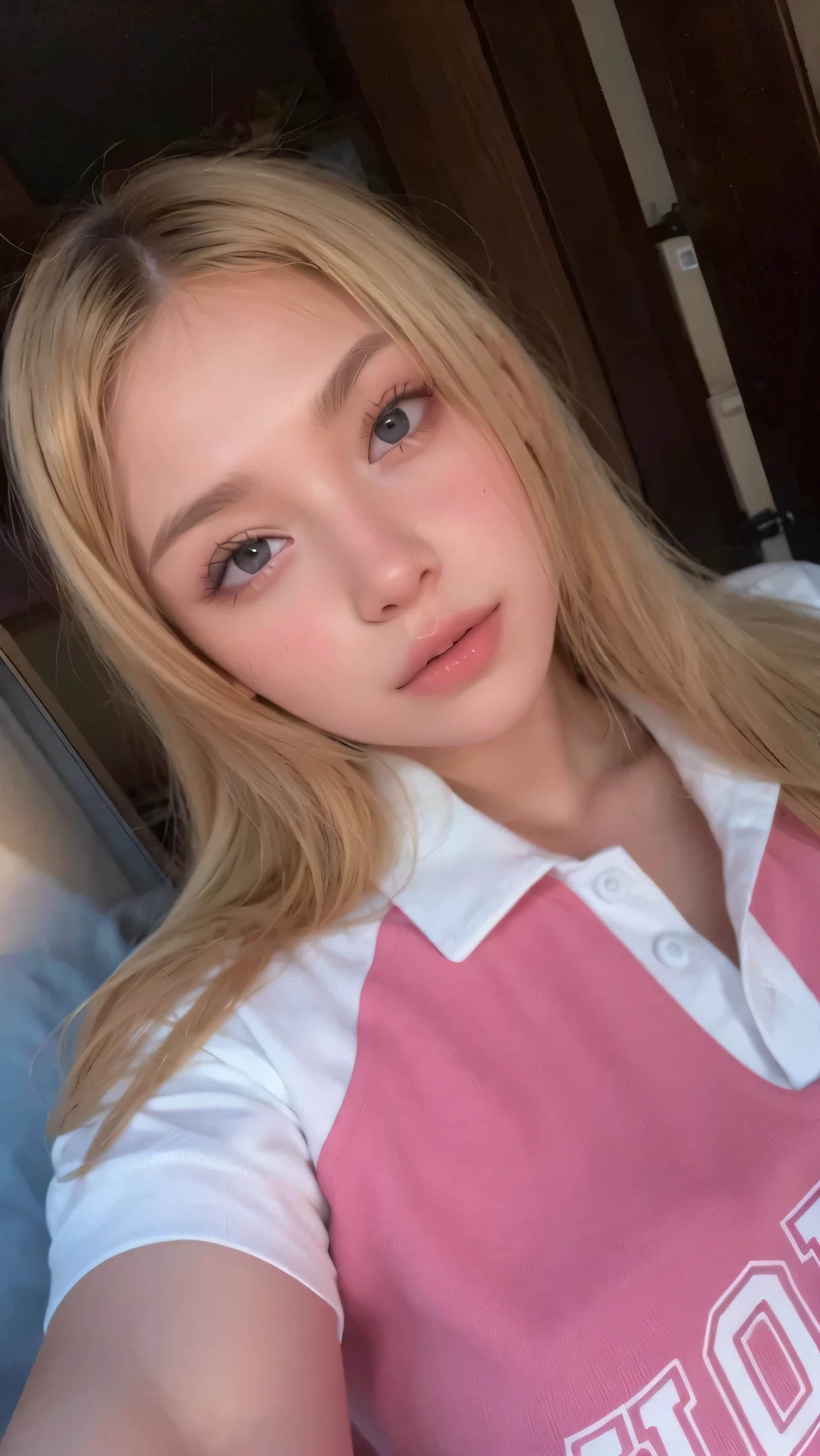 Woman with blonde hair，Blue eyes and gray shirt in the car, sie boob, Serena Marion, lorena avarez, Hana Alyssa Omar, at instagram, Anime girl in real life, sakimichan, wearing  shirt, Wearing a polo shirt, 1 8 I, Gray shirt, personal profile picture, sakimi chan, Anime Thai girl, snapchat photo, Instagram
