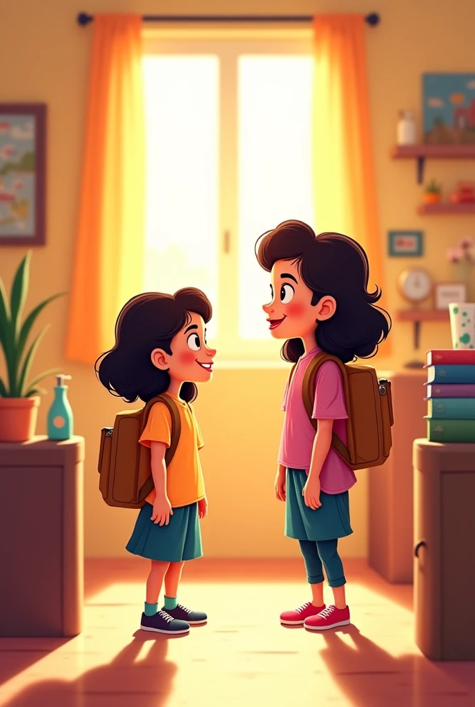 Girl getting ready for back to school