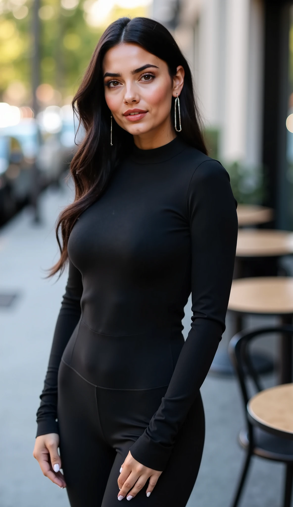 photo of extremely sexy (luh4nn4-130:0.99), a woman as a sexy student, upsweep updo, sexy waist, (tight blue long sleeve turtleneck top), (long trousers), (windblown hair), necklace, at a nightclub, dancing seductively, (masterpiece:1.5) (photorealistic:1.1) (bokeh) (best quality) (detailed skin texture pores hairs:1.1) (intricate) (8k) (HDR) (wallpaper) (cinematic lighting) (sharp focus)