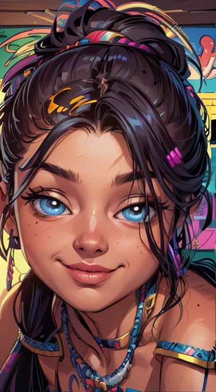 nsfw:1.4, full body, little tribal,(((little ,small tiny body,,chibi,small))),((())),(((1 toddler:1.4))),(baby face),(round face),(little chest),(big forhead:1.2),(beautiful big eyes:1.3),extremely detailed cute anime face,
(((flat chest))),((((long twin braids,tight braids,long braid,braided hair,long hime cut,dark hair,black hair,colored inner hair)))),(((purple_eyes:1.3))),intricate eyes,beautiful detailed eyes,symmetrical eyes,(big eyes:1.5),((((lustrous skin:1.5,tanned skin,bright skin: 1.5,skin tanned,shiny skin,very shiny skin,shiny body,Reflective skin)))),(((detailed face))),beautiful detailed lips,
(cute,kawaii,(nsfw)),🦄,🌈,
long loincloth,(navel),Shaman tribal clothes,thong tribal,(tribal clothes,style old Egypt),navel,barefoot,bare arms,exposed belly button,necklace,(tribal clothing),((red clothes,wet clothes,intricate outfit)),
dynamic pose,looking at viewer,embarrassed,centered,scale to fit dimensions,Rule of thirds,
((Narrow, winding tunnel that descends into the depths. The only light comes from small luminescent gems that dot the walls)),scenery,extremely scenery,
(Glossy Egyptian ornaments),highres,sharp focus,(ultra detailed,extremely detailed),(photorealistic artwork:1.37),(extremely detailed CG unity 8k wallpaper),(((vibrant colors,vibrant theme))),(intricate),(masterpiece),(best quality),artistic photography,(photography taken by sldr),(intricate background),perfect rendered face,perfect face details,realistic face,photo realistic,analog style,((intricate detail)),(((realism))),