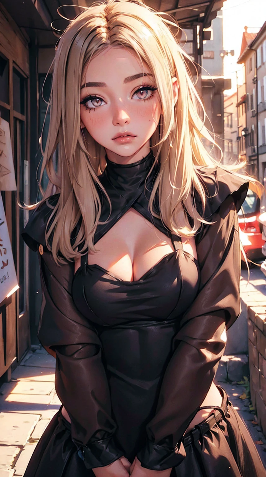 (((long straight blonde hair, big breasts, scared, on the look out))), ((trench coat, defensive posture, suspense, thriller)), (masterpiece), best quality, expressive eyes, perfect face, detailed face, detailed eyes, detailed clothes, detailed background, detailed lighting, intricate details, 4k, 8k, (cinematic angle:1.5), (((rolling fog, moonlight, wet street, shadows, dark, moody atmosphere)))