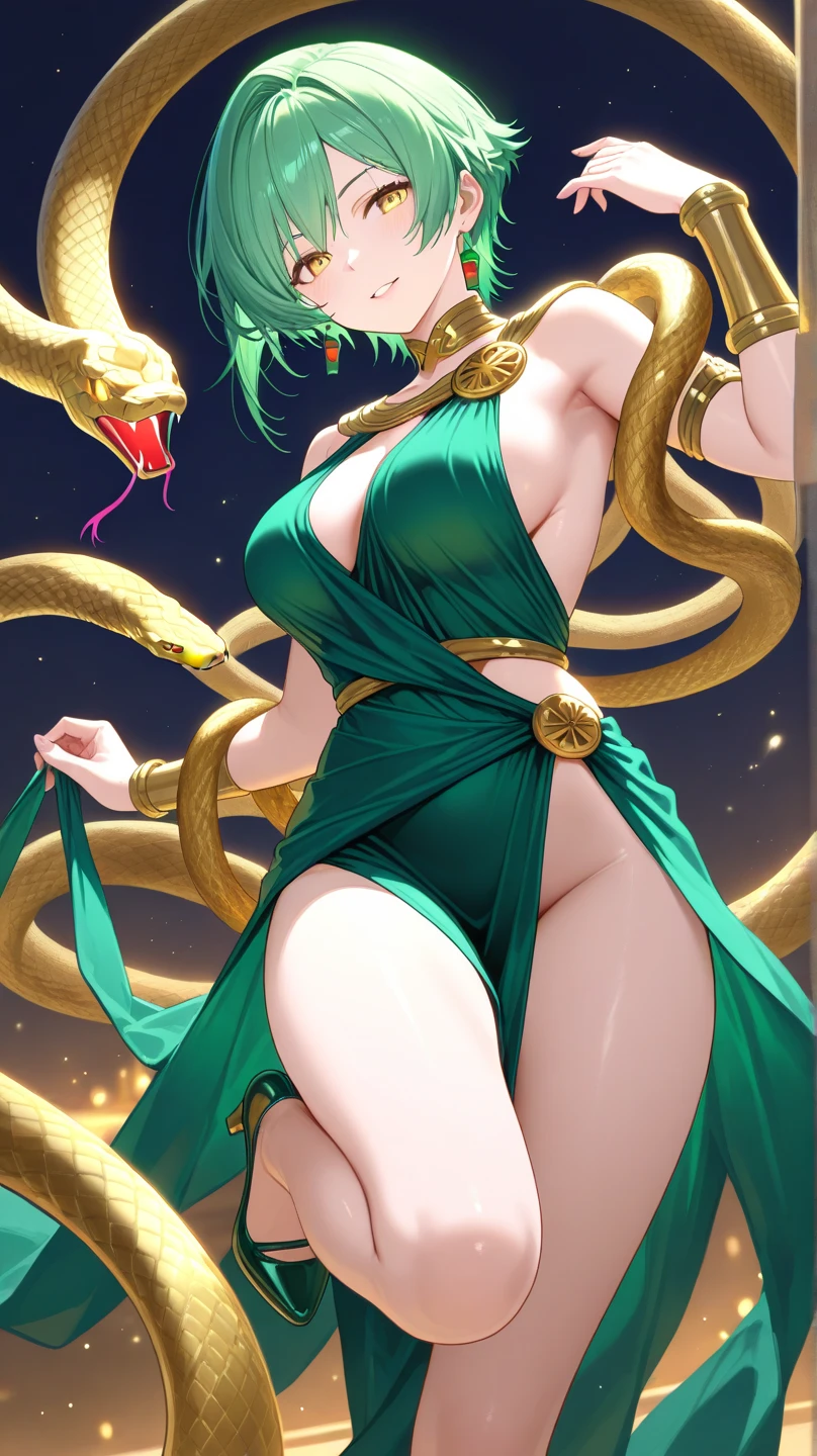 Highest quality, masterpiece, Ultra-high resolution, female、Big Breasts、🐍