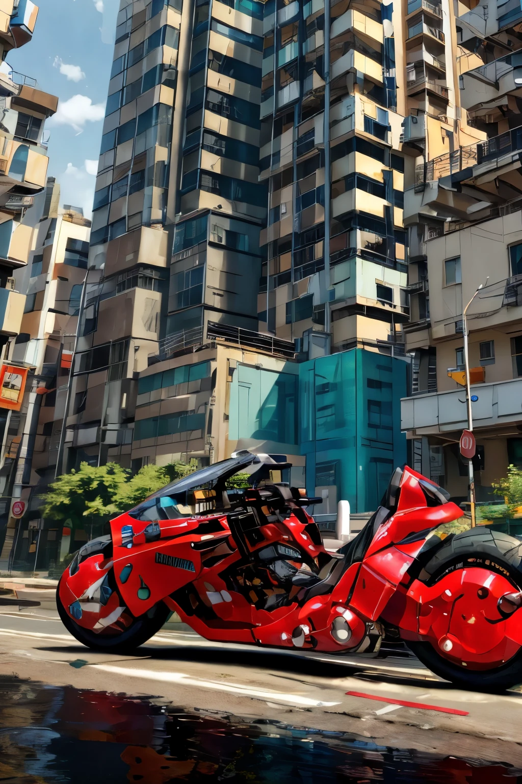masterpiece, photorealistic highly detailed 8k Unconventional Underwater Angles, best cinematic quality, volumetric lighting, beautiful woman on krsbk, side view, full of busy people in Urban Skylines at Blue Hour