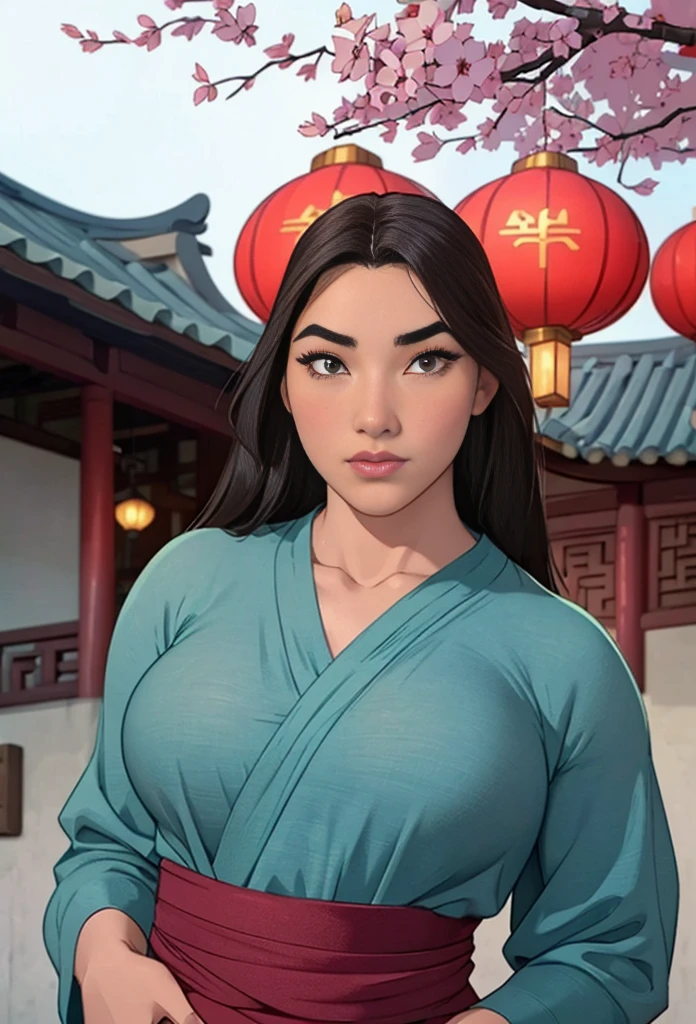 disney, 20 anos, sozinha mulan, yukata japonesa sexy, thin chest, seios grandes, cintura fina, coxas grossas.