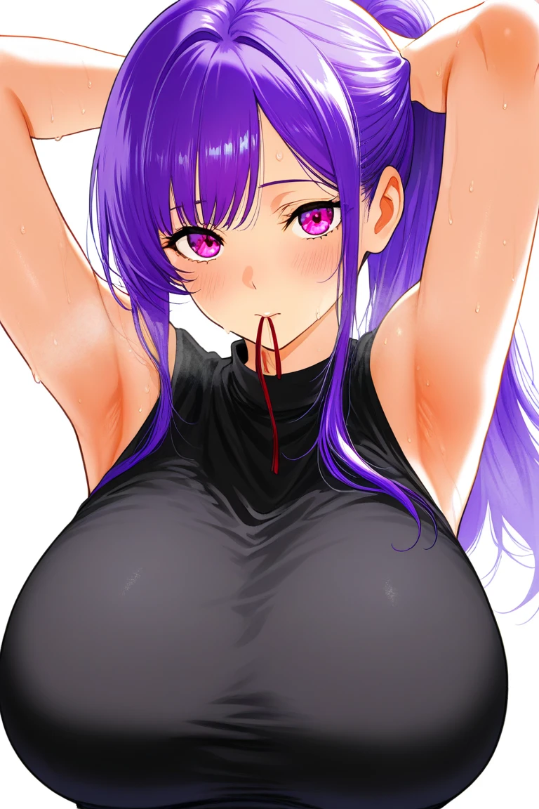 ((8K resolution))、((highest quality))、((masterpiece))、((Super detailed))((((dramatic))), (anatomically correct)、Depth of object being written、look at the camera、one person、one personの女性、shaved hair、front、Excited,expensive、toned arms, long and thin legs, Athletic Presence,Wet、(gradient hair)、tattoo、、skirt lift、Panty shot、panty shot、(theme、w穴 body:1.1),Image of God、white background