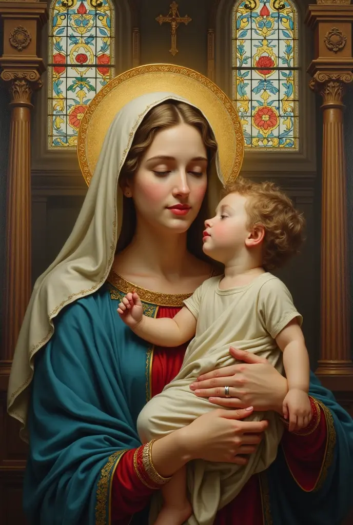 (((Blessed Virgin Mary of Mount Carmel))) Luminoso, en estilo similar al del artista WILLIAM ADOLPHE BOUGUEREAU, obra maestra, (La mejor calidad: 1.2), (super fine: 1.2), illustration, (extremadamente delicado y hermoso: 1.2), movie angle, flotante, (Hermoso ojo de detalle: 1.1), (detalle luz: 1.1), Movie Lights, Cielo delicado, ojos azules, (Cola de caballo alta: 1.1), capa, ojuelos, cielo estrellado, (light particles: 1.1) dibujo, flor. (obra maestra), (La mejor calidad), (fotorrealista:1.3), 8k, Textura detallada de la piel, Textura detallada de la tela, hermosa cara detallada, Detalles intrincados, ultra detallado (cuerpo de cuerpo entero:1.2)