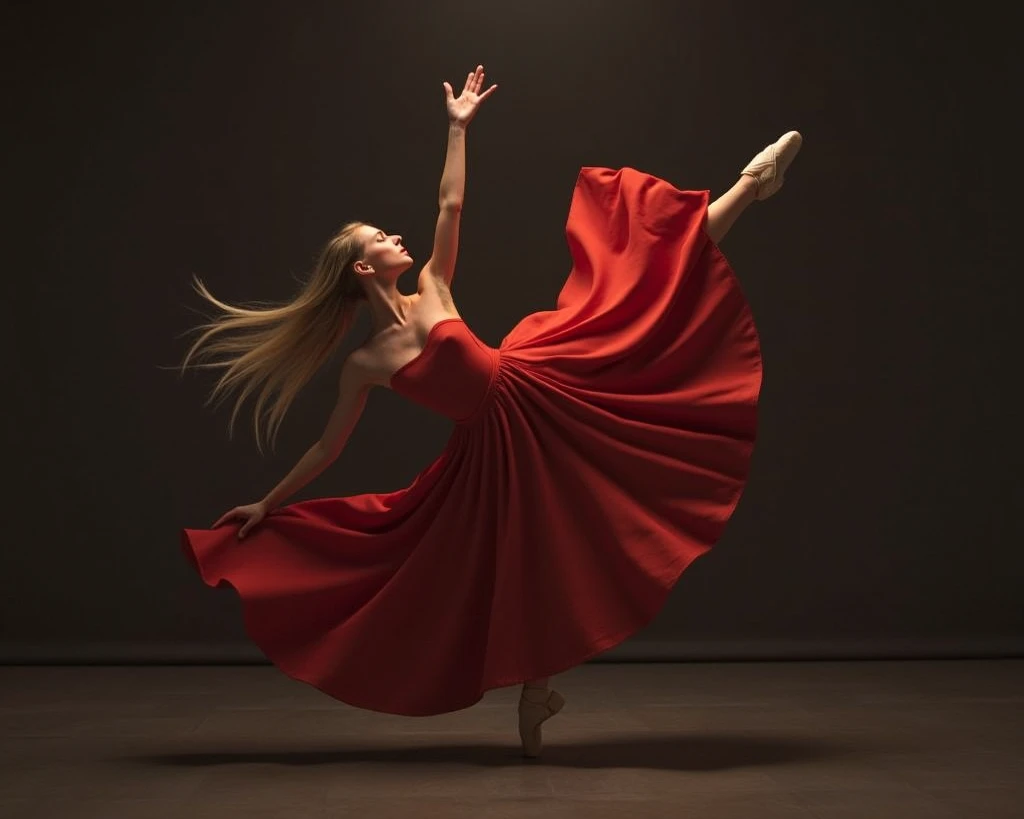 arafed woman in a red dress jumping in the air, playful pose of a dancer, jump pose, in a jumping float pose, leaping with arms up, dynamic dancing pose, dynamic dance photography, leaping towards viewer, classic dancer striking a pose, leaping, leaping into the air, jumping for joy, jumping towards viewer, dancer