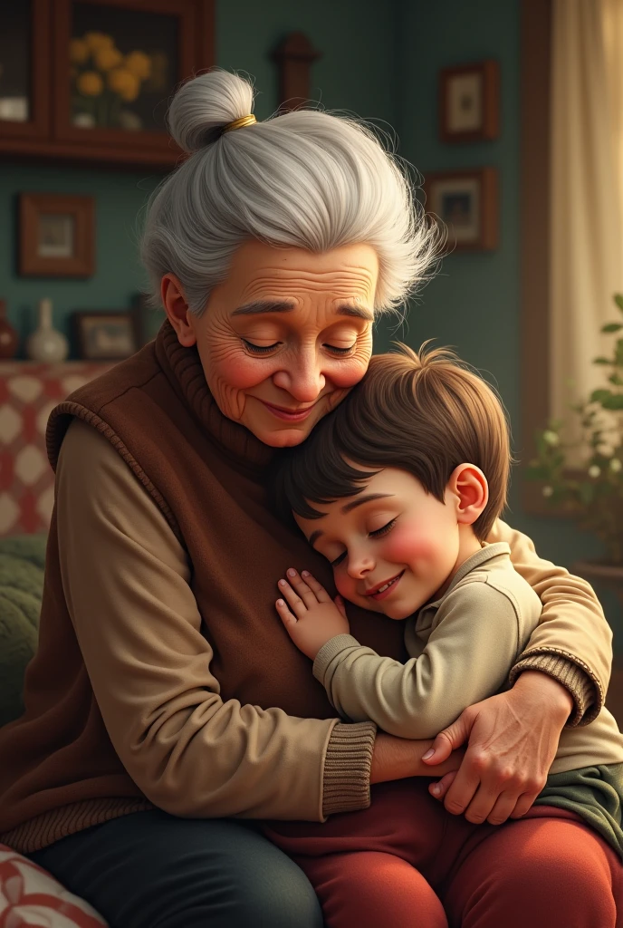 Old mother child love