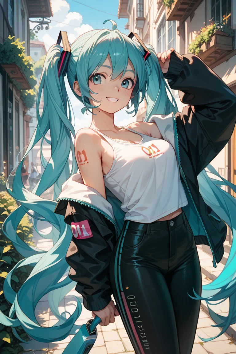 (La mejor calidad,A high resolution,Ultra - detallado,actual),Ariana Grande se parece a Rei Ayanami con cabello medio liso, vistiendo minifalda plisada blanca y auriculares streetwear, passion blue hoodie, en el pecho dice &#39;Funk del futuro&#39;, amidst a vibrant futuristic cityscape illuminated by neon lights.More detailed 8K.motor irreal:1.4,HD,La mejor calidad:1.4, fotorrealista:1.4, textura de la piel:1.4, obra maestra:1.8,obra maestra, mejor calidad,objeto Objeto], (rasgos faciales detallados:1.3),(Las proporciones correctas),(Ojos hermosos azules:1.4 ),  (pose vaquero), (dedos detailed :1.4), ,( ciberpunk 2.1), (estilo kawaii:1.4), (Background an alley of stone walls Tokyo :1.4), (perfect anatomy :1.4) 