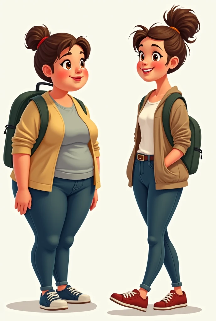 Cartoon girl with glasses and a backpack standing in front of a wall of dolls, cartaz de figura completa, official illustration, arte oficial do personagem, arte dos desenhos animados, retrato de personagem de mim, 3 d render arte oficial, Arte Oficial, official character illustration, Retrato de personagem de corpo inteiro, retrato de personagem de corpo inteiro, anime estilo 3d, Pose casual, render de abril