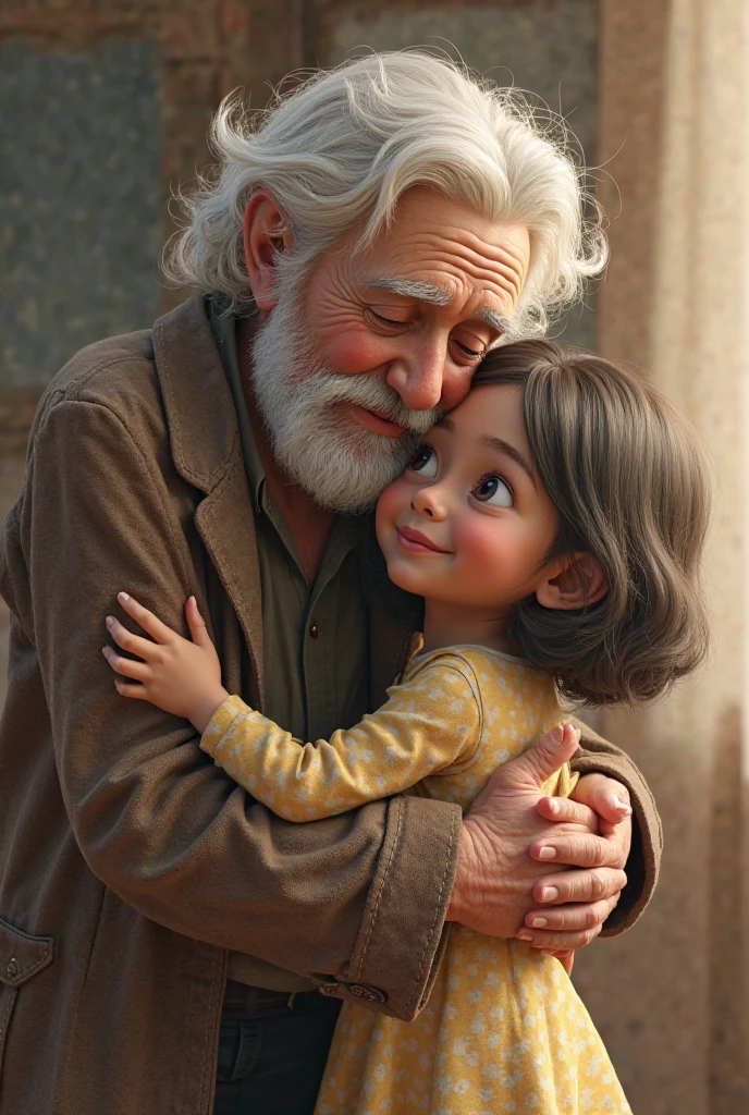In the first half of the image, framed in ultra HD with 1,280 pixels in height and a semi-realistic aesthetic, a picturesque and colorful village provides the backdrop for a radiant, smiling father. He joyfully carries his child on his shoulders, his eyes brimming with love and happiness. The sunlight bathes his features with warmth and accentuates the vibrant colors of the surrounding environment, evoking an atmosphere of genuine contentment.
In the skillfully divided second half, maintaining the same ultra HD quality and semi-realistic style, the reverence for time is evident as the now-adult child reverently and compassionately bears the elderly father on their shoulders. The marks of age on the father, depicted through wrinkled skin, tell stories of a life well-lived. His gaze carries wisdom and gratitude, while the child displays determination and affection in taking on the role of physical and emotional support, thus completing the cycle of care and love. The centrally positioned, vibrant colors in both halves of the image serve to unite these two distinct and emotionally charged scenes, highlighting the timeless beauty of life's journey.