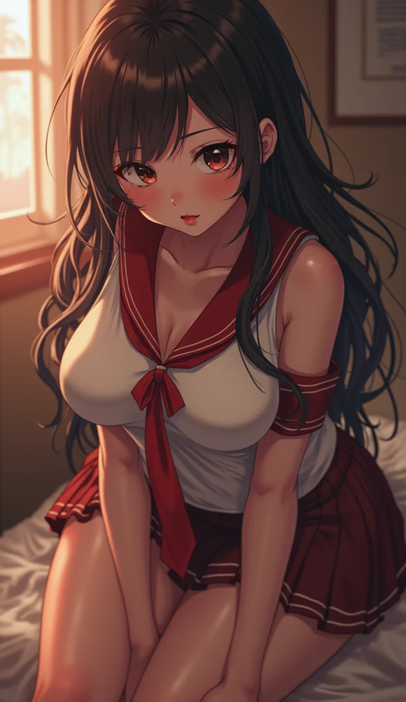 Sailor Mars is pushed down on the bed, her legs spread wide, and a man inserts his penis into her、Highest quality、blush、Painful expression、Her pussy has a penis stuck in it