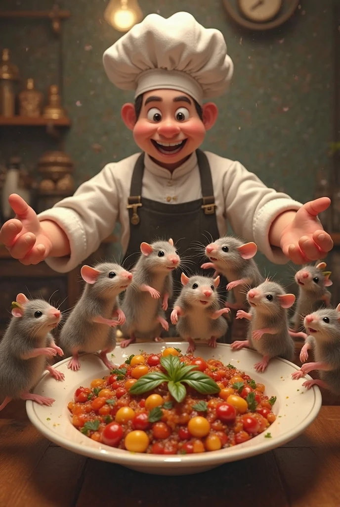 Make a server open the dish and then rat dance and ratatouille dance