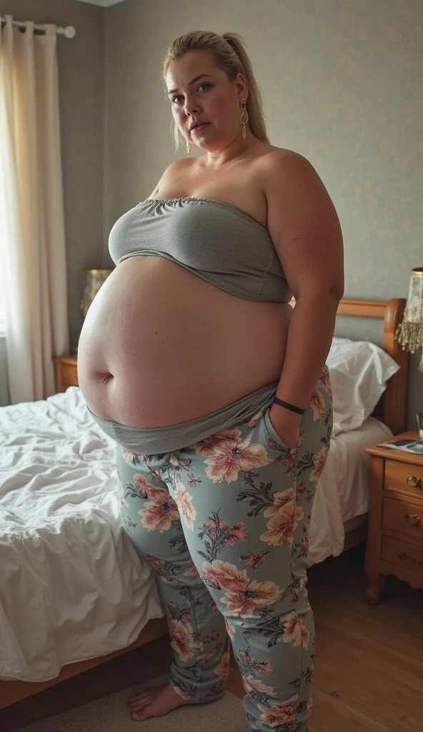 Exposed belly, naked belly, obese belly, deep naval, massive hanging belly, exposed belly button (belly button:1.0), naked, nude