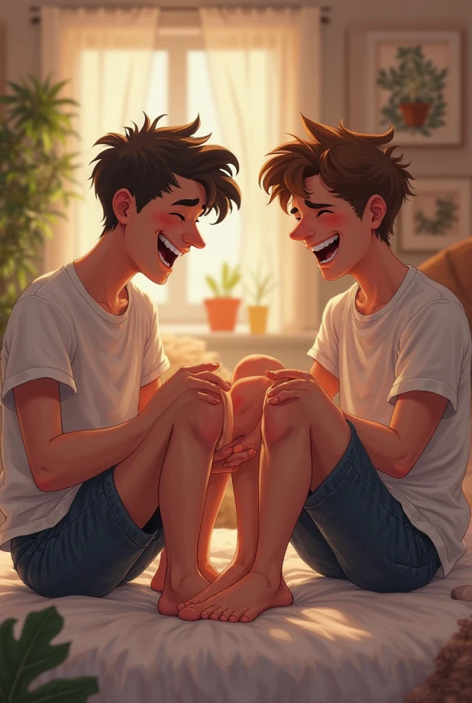 Guy getting tickled